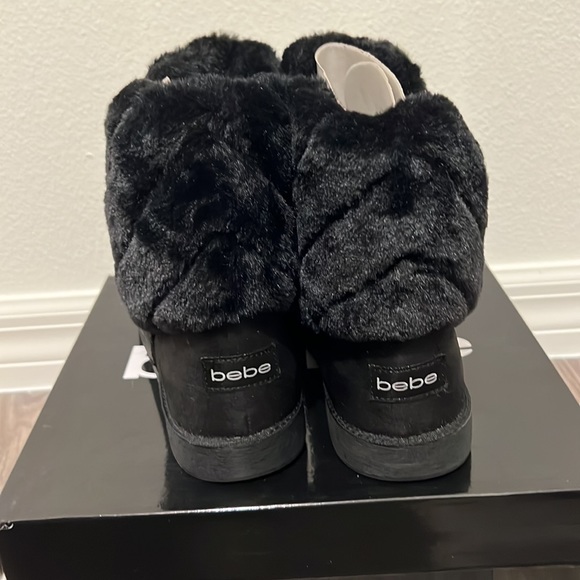 Worn Once Bebe Rhinestone Larabelle Black Logo Boot Shoe Size 11 - Picture 2 of 5